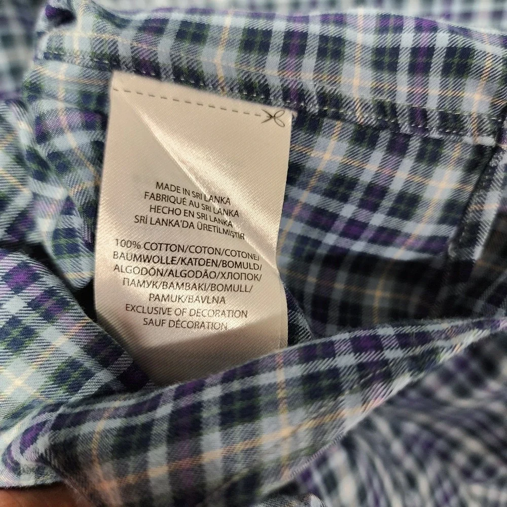 Polo Ralph Lauren Oxford‎ Mens Long Sleeve Blue Plaid Size XL